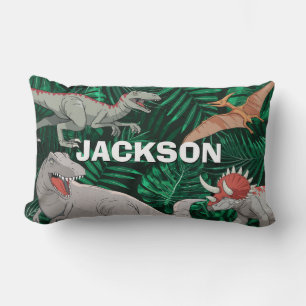 Personalised Dinosaur Kids Dino Jurassic Trex Boy Lumbar Cushion