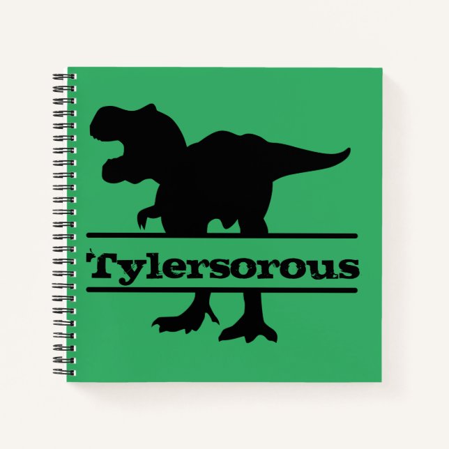 Personalised Dinosaur Kids Name Notebook (Front)