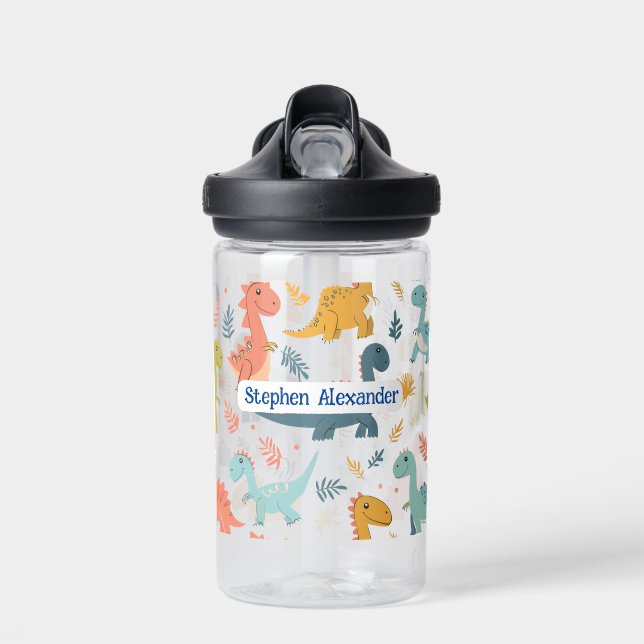 Personalised Dinosaur Kid's Water Bottle (Front)