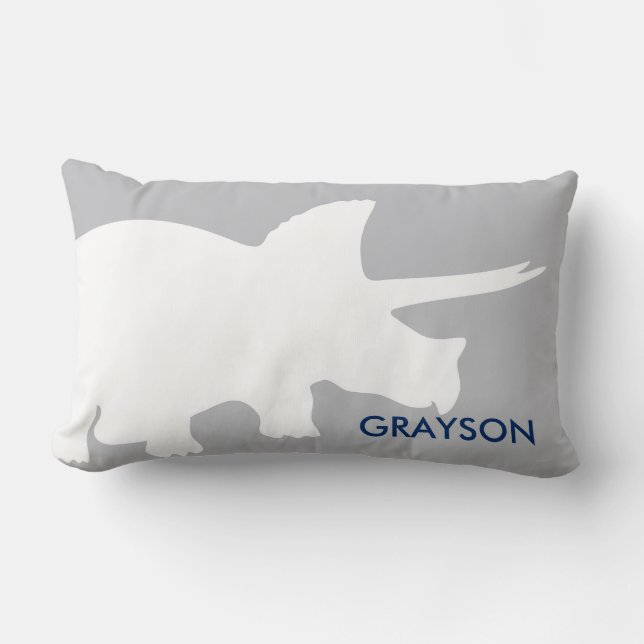 Personalised Dinosaur Lumbar Pillow Dino Decor (Front)