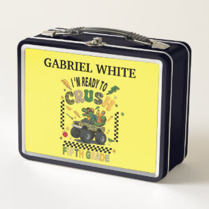 Personalised Dinosaur Monster Truck Metal Lunch Box