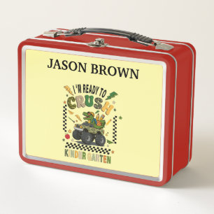 Personalised Dinosaur Monster Truck Metal Lunch Box