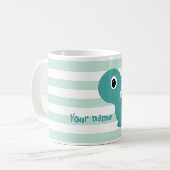 Personalised dinosaur mug (Front Left)