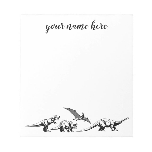 Personalised Dinosaur Notepad for Kids (Front)
