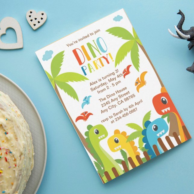 Personalised Dinosaur Party Card for Kids Birthday (Creator Uploaded)