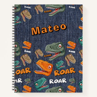 Personalised Dinosaur Roar Name Notebook for Boys
