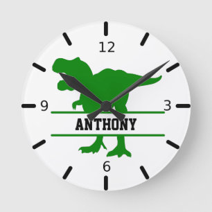 Personalised Dinosaur Round Clock