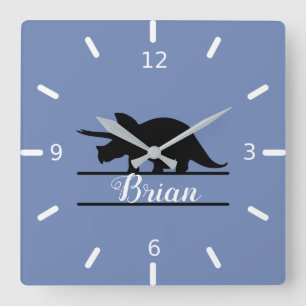 Personalised Dinosaur Square Wall Clock