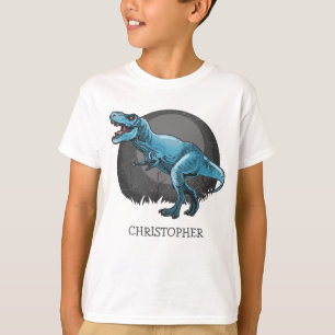 Personalised dinosaur t-rex gift for boy blue T-Shirt