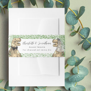 Personalised Dinosaur Theme Wedding Invitation Belly Band
