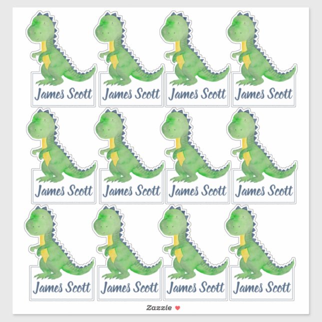 Personalised Dinosaur Trex Kids' Labels (Sheet)