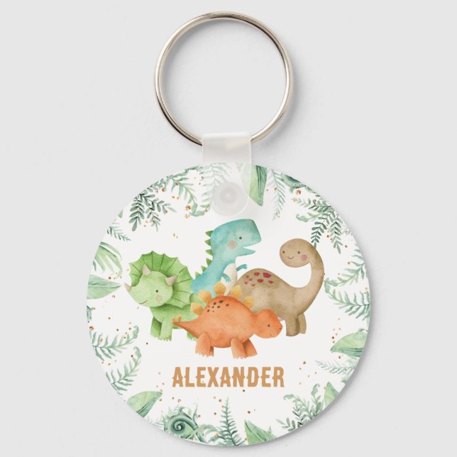 Personalised Dinosaurs Jurasic Wild One Key Ring (Front)