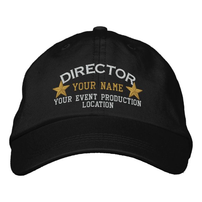 Personalised DIRECTOR Stars Cap Embroidery (Front)