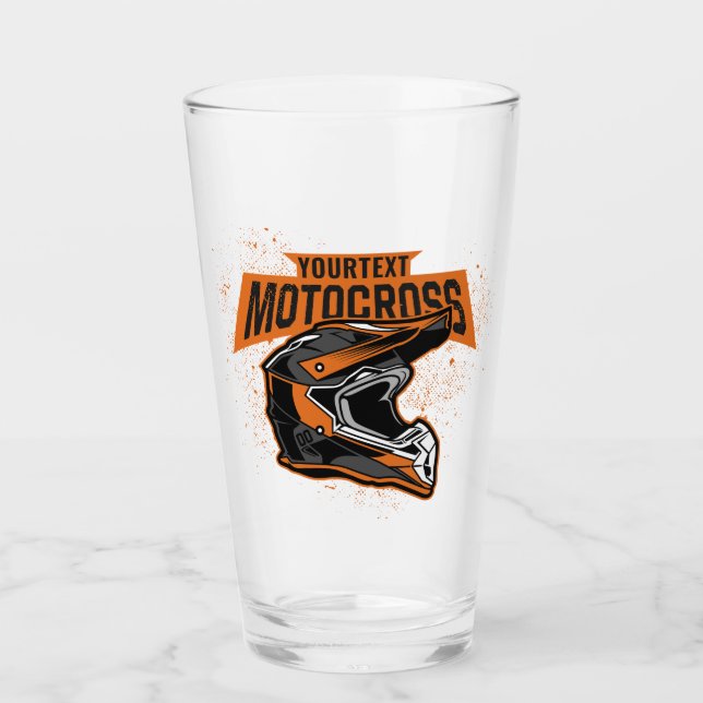 Personalised Dirt Bike Motocross Racing  Glass (Front)