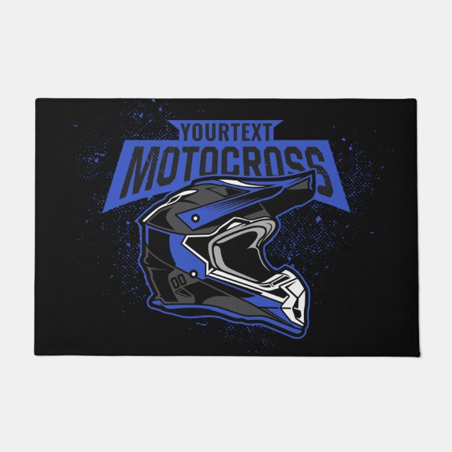 Personalised Dirt Bike Motocross Racing Helmet Doormat (Front)