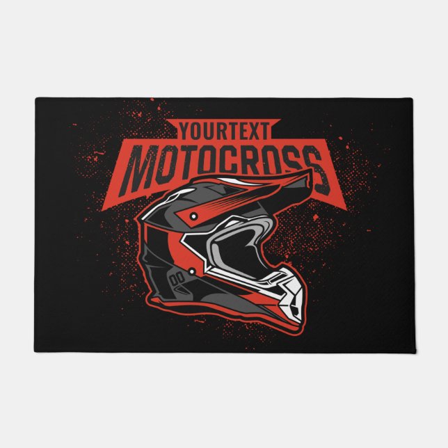 Personalised Dirt Bike Motocross Racing Helmet     Doormat (Front)