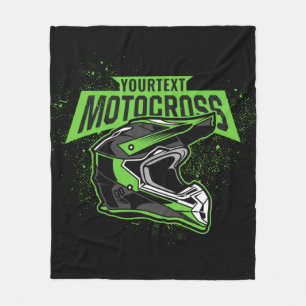 Personalised Dirt Bike Motocross Racing Helmet     Fleece Blanket