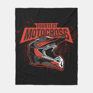 Personalised Dirt Bike Motocross Racing Helmet Fleece Blanket