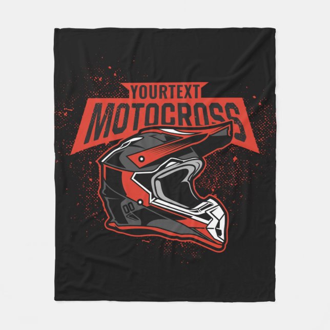 Personalised Dirt Bike Motocross Racing Helmet    Fleece Blanket (Front)