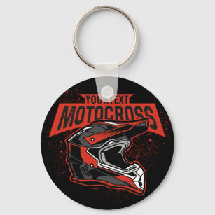 Personalised Dirt Bike Motocross Racing Helmet    Key Ring