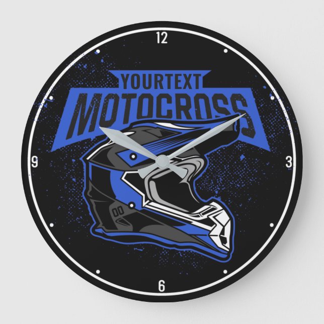 Personalised Dirt Bike Motocross Racing Helmet  Large Clock (Front)