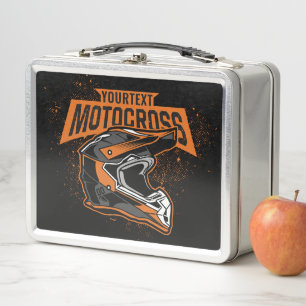 Personalised Dirt Bike Motocross Racing Helmet  Metal Lunch Box