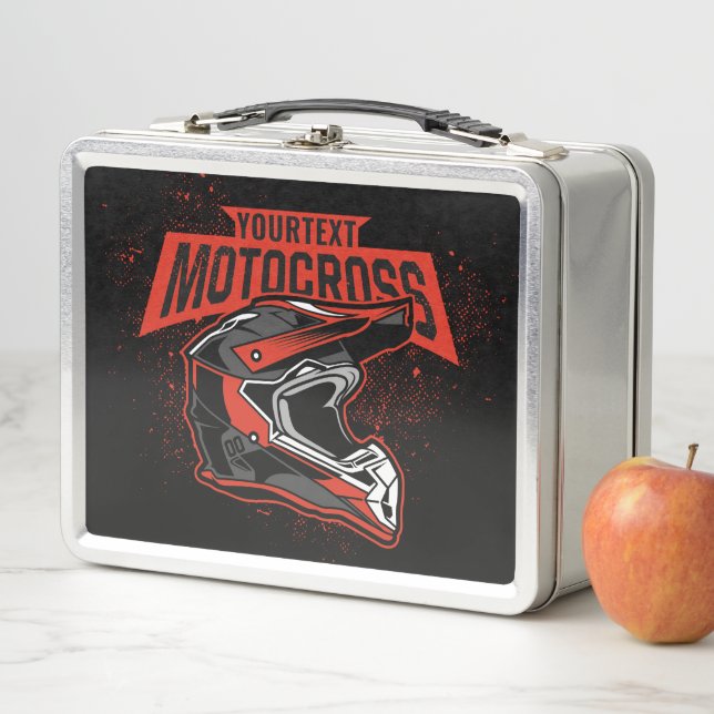 Personalised Dirt Bike Motocross Racing Helmet    Metal Lunch Box (In Situ)