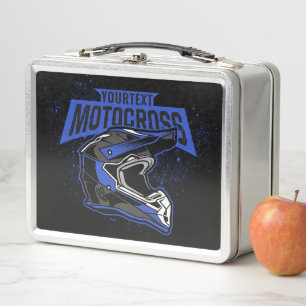 Personalised Dirt Bike Motocross Racing Helmet   Metal Lunch Box