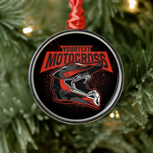 Personalised Dirt Bike Motocross Racing Helmet Metal Tree Decoration