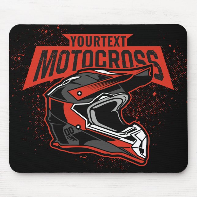 Personalised Dirt Bike Motocross Racing Helmet   Mouse Mat (Front)