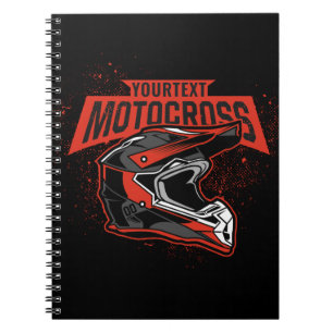 Personalised Dirt Bike Motocross Racing Helmet  Notebook