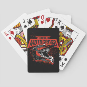 Personalised Dirt Bike Motocross Racing Helmet    Playing Cards