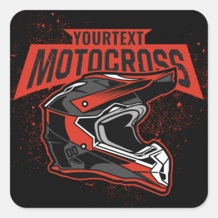 Personalised Dirt Bike Motocross Racing Helmet    Square Sticker