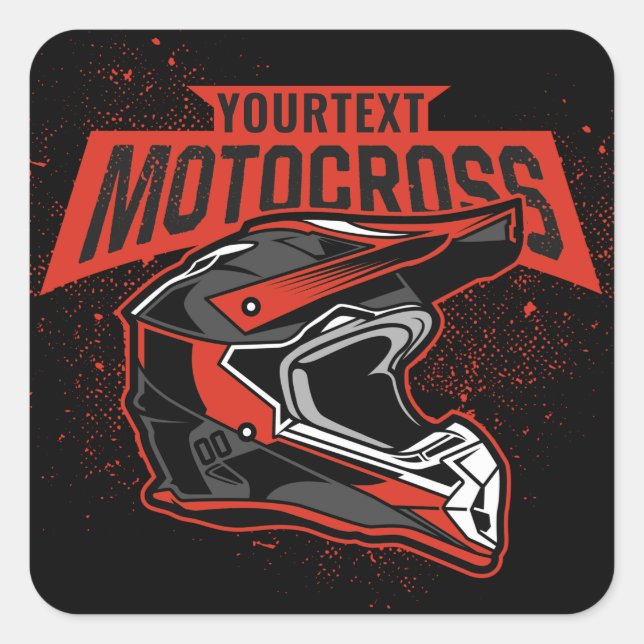 Personalised Dirt Bike Motocross Racing Helmet    Square Sticker (Front)