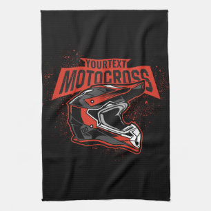 Personalised Dirt Bike Motocross Racing Helmet     Tea Towel