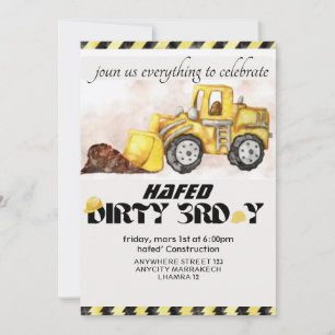 Personalised Dirty 3rd-Y Third Birthday  Invitation