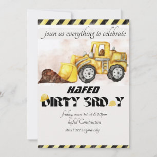 ﻿Personalised Dirty 3rd-Y Third Birthday  Invitation