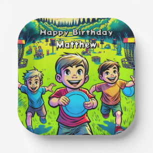 Personalised Disc Golf Boy's Birthday   Paper Plate