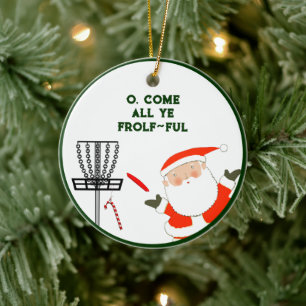 personalised disc golf Christmas Ceramic Tree Decoration