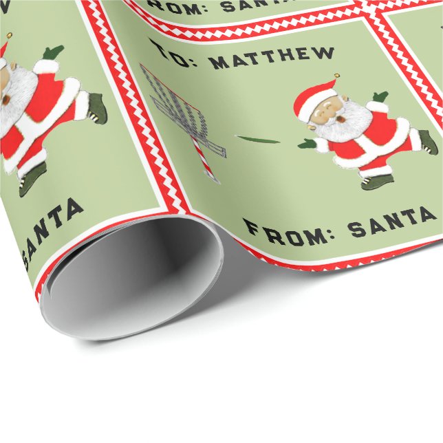 Personalised Disc Golf Christmas Gift Wrapping Paper (Roll Corner)