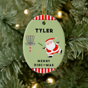 Personalised Disc Golf Collectable Ceramic Tree Decoration