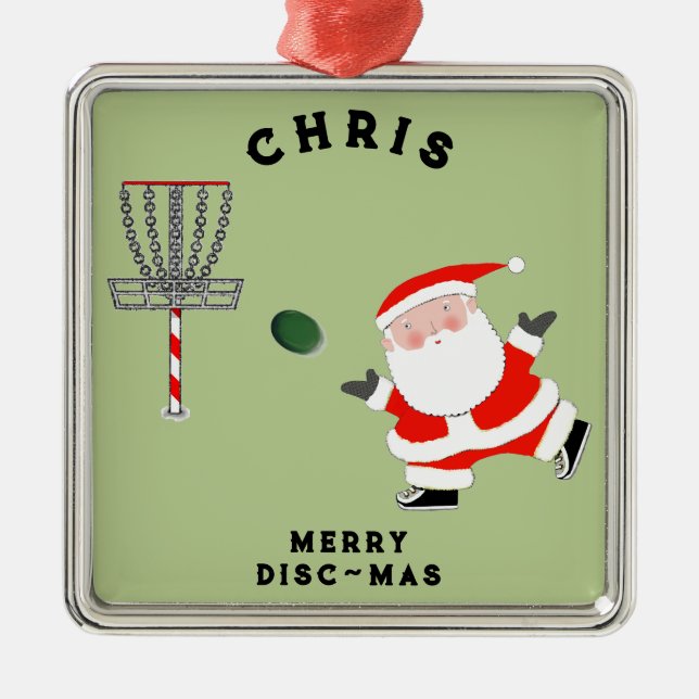 personalised disc golf collectable metal tree decoration (Front)