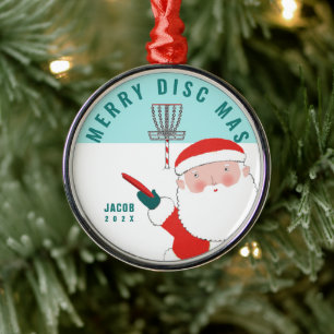 Personalised Disc Golf Gift Metal Tree Decoration