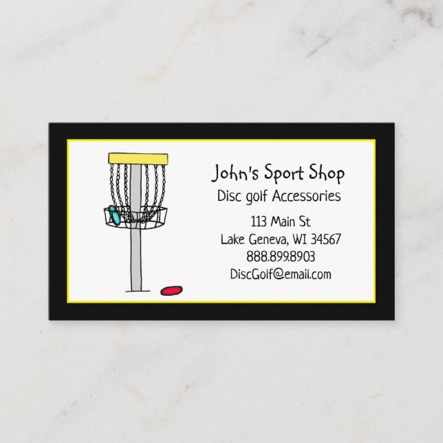 Personalised Disc Golf Shop Business    Business Card (Front)