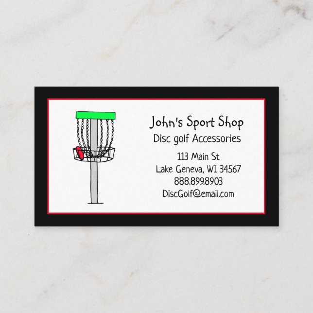 Personalised Disc Golf Shop Business    Card (Front)