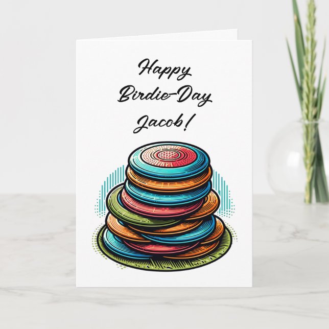 Personalised Disc Golf Themed Birthday Card (Front)