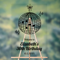Personalised Disco Ball Birthday Welcome Sign