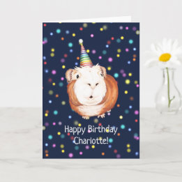 Personalised Disco Guinea Pig Birthday Card