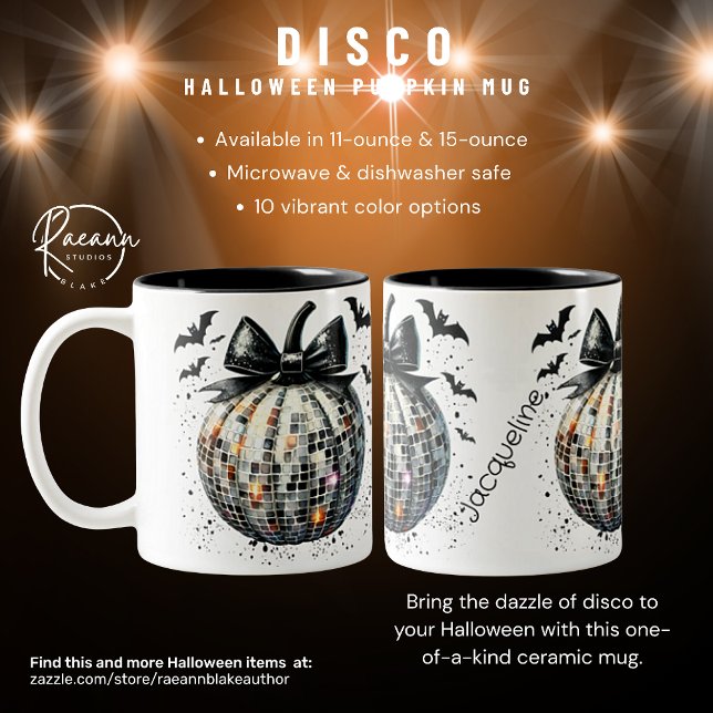 Personalised Disco Halloween Pumpkin Ceramic Mug (Creator Uploaded)