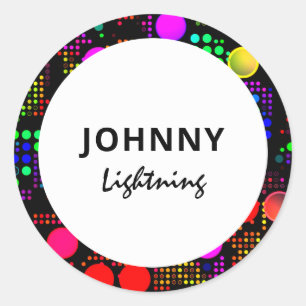 Personalised Disco Led Lights Classic Round Sticker